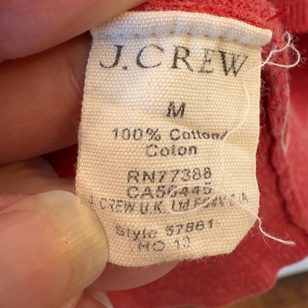 J. Crew Crewneck Sweater Red Cotton Pullover Size Medium - Picture 5 of 6